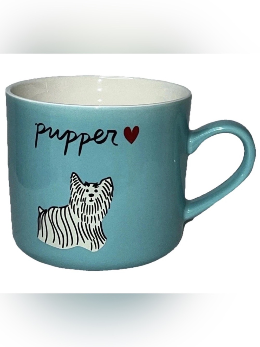 Opalhouse Target Pupper Teal Blue Yorkie Dog Stoneware Mug 16oz